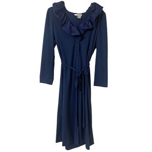 Vintage 60s/70s Navy Blue Midi Cocktail Dress by Umba for Parues Feinstein